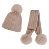 Scarves Knitted Children's Hat And Scarf Set Winter Ensemble Femme Hiver Women