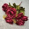 Flores decorativas 11 ramos de seda artificial buquês de rosas para casamento buquê de noiva festa em casa decoração de mesa de jantar