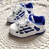 2024 Athletic Outdoor Designer Skel Top Low Buty Buty dla dzieci Bones Hi skórzana dziewczyna Sneakers Luksusowy szkielet niebieski czarny różowy mężczyźni kobiety sportowe 9912ess