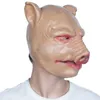 Cosplay Animal Porco Máscaras de Látex Assustadoras Máscaras de Cabeça de Porco Horror Capacete Halloween Carnaval Festa Traje Adereços L230704
