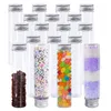 Hojas de plástico de vidrio, 15 uds., tubo de ensayo de 110Ml, tubos planos transparentes con tapas de rosca para decoración de fiesta de frijoles dulces 230703