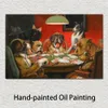 ポーカーをしている犬キャンバスウォールアートのみデュースカシアスマーセラスクーリッジのペアの絵画手作り高品質素敵な