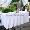 Bord trasa 6ft 8ft elastisk spandex bord täcker vit svart färg monterad duk för födelsedagsfest bröllop bankett dekor bord kjol