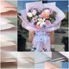 Emballage Cadeau Fleuriste Papier 20Pcs / Lot 58X58Cm Bouquet De Fleurs Fournitures Étanches Mariage Saint Valentin Présent Décor Drop Delivery Home Gard Dhnsb