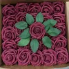 Flores decorativas 25/50 Uds espuma Rosa caja Artificial DIY boda ramo de flores novia ducha fiesta de Navidad decoración falsa