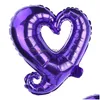 Party Decoration 18 Inch Hook Heart Shape Aluminum Foil Balloons Inflatable Wedding Valentine Days Romantic Mylar Decorative Balloon Dh4Ym