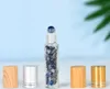 Premium 10ml Essential Oil Roller Bottle with Wood Grain Cap Perfume Sub-bottling Crystal and Gemstone Roller Vials Variety of Styles Customizable Logos