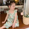 Girl Dresses 2023 Summer Light Luxury Fashion Girls Comfortable Casual Jumpsuit Kids Clothing All-match Boutique Simple Style