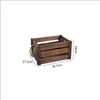 Número criativo da cesta de armazenamento retangular de madeira doméstica criativa com cabo de corda Vintage Rustic Hollow Out Organizer Bin Box Crates