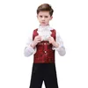 Suits Boys Retro European Court Clothing Set Child Stage Retro Prince Charming Costume Kids Blazer Vest Pants Collar Flower OutfitHKD230704