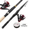 Boot Hengels 1.8m 2.1m 2.4m 2.7m 3.0m Koolstofvezel Telescopische Hengel Draagbare Spinhengel en Spinning Reels Multifunctionele set 230703