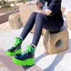 Laarzen 2023 Grote Maten 43 Gothic Groen Platform Hoge Hakken Cosplay Mode Winter Wiggen Halloween Schoenen Enkellaarsje 230703