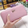 Wallet Ladies Cute Bowknot Women Long Wallet Pure Color Clutch Bag 2022 New PU Leather Purse Phone Card Holder Bag