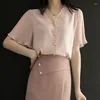 Damenblusen Kurzarmbluse Sommer Chiffon Weiches Spitzenhemd V-Kragen Weißes Top Rüschenärmel Damen Und 14270