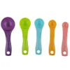 Measuring Tools 5Pcs/ Set Lovely Colorful Plastic Measuring Cups Spoon Kitchen Tool Kid Spoon Measuring Set Tool For Baking Coffee Tea R230704