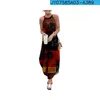 Casual jurken vrouwen maxi vintage splicing geprinte mouwloze causale zomer strandjurk sojinm sling long streetwear