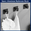 Boîtes Robe Black Hook Mur Crochet pour la porte Hanging Keys Sobag Clother Hangle de salle de bain Claiteurs de salle de bain Contexte de serviette accessoires de rangement