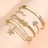 Mode Multicouche Manchette Bracelets Bracelets Pour Femmes Vintage Strass Coeur Noeud Étoile Charme Bracelets Ensembles Bijoux