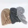 Scarves 10pcslot High Quality Plain 40 Colors Crinkled Bubble Scarf Shawl With Fringes Muslim Hijab Head Wrap Veil