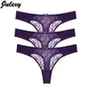 Julexy przezroczyste stringi Hollow out figi dla kobiet solidna seksowna koronkowa bielizna damska bielizna S M L XL G string2582