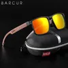 선글라스 Barcur Mens 선글라스 남성 브랜드 디자이너 천연 호두 나무 태양 글래스 편광 안경 UV400 안경 Z230705