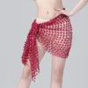 Vêtements de scène femmes danse taille chaîne écharpe de hanche Style foulard paillettes creux ventre Performance