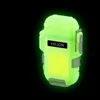 Luminoso Transparente Isqueiro à Prova D' Água Plasma Arco Duplo Isqueiro à Prova de Vento USB Recarregável Isqueiro Ao Ar Livre Camping Presente KC0M Sem Gás