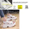 8cm 422d7 Fujin Leder Plattform Sandalen Keilabsatz für Frauen Summer Casual Hook Loop Slides Strand Slipper Chunky Schuhe 230703