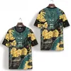 Camisetas masculinas estilo chinês de manga curta Tide marca estampada camiseta gola redonda verão 2023 blusas casuais para jovens e meia-idade