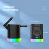 Lights 3 In 1 Magnetic Wireless Foldable Fast Charger Bluetooth RGB Backlight LED Lamp Night Light For iPhone 12 13 13Pro Desktop Stand HKD230704