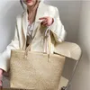 Bolsos de compras Verano Playa Paja Bolso de mujer Gran capacidad Shopper Tote Mujeres Color puro Hombro Maquillaje Bolso Casual Mujer Monedero Bolso 230703