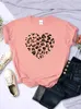 T-shirts pour hommes Amour composé d'imprimés léopard Tendance féminine Casual manches courtes Rue Hip Hop Tee Vêtements O Cou Été Femme Tops 230703