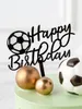 Jeans Soccer Cake Topper Inserts Boys Girls Soccer Team Happy Birthday Cake Decorations Baking Party Dress Up Inserts Decorative Balls