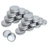 Bouteilles de stockage 80 Pcs Couvercle à visser Boîtes rondes Couvercle Conteneur en étain Bouteille-Argent Noir