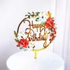 Suszone kwiaty wieloboczne z okazji urodzin tort Topper Butterfly Dekoracja domowej imprezy wystroju festiwal
