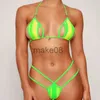 Swimwear pour femmes Sexy Halter Hollow Out Micro Bikini 2023 Nouveau maillot de bain néon Femmes Summer sans lacet de lacet Up Up Bikinis Bathing Fissure J230704