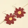 Flower Plant Earrings for Women Boho Drop Handmade Woven Straw Wicker Earrings Piendientes Mujer 2023 Femme Bijoux