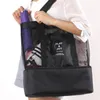 Hand Schouder Isolatie Tas Vrouwen Mesh Transparante Tas Dubbellaags Warmte Behoud Grote Picknick Strand Opbergzakken