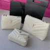 Lyxdesigner axelväskor loulou quiltade äkta läder crossbody väska y-form kedja kvinnor handväska svart mode plånbok mini handväska toppklass 3 storlek 7 färger