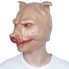Cosplay Animal Pig Scary Latex Masks Horror Pig Head Masks Helmet Halloween Carnival Party Costume Props L230704