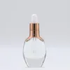 30 ml helder glas druppelflesje essentie lotion cosmetische lege container goud zilver deksel Snelle verzending F3463 Cfras