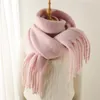 Scarves Fashion Thick Cashmere Scarf For Women Solid Winter Poncho Pashmina Blanket Bufanda Casual Shawl Wrap With Tassel Echarpe 2023