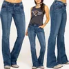 Damen Jeans Vintage Y2k Low Rise Gestreifte Flare Denim Hosen Baggy Für Frauen Harajuku Streetwear Hosen Mom Pantalones