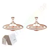 Saturn Charm Simple Hollow Earrings Brand Designer Geometry Celebrity Wedding Party Jewelry With Box High Quality