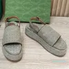 2023-WOMENS PLATFORM SANDAL canvas sandals for the latest collection element designer sandals Vintage Roman Sandals