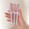 Tubos vazios de brilho labial Recipientes transparentes para batom transparente Recarregáveis para batom Frascos de bálsamo labial Recipiente cosmético com rolha de borracha Vcel