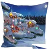 Poszewka na poduszkę Christmas Led 45X45Cm pluszowa Er domowa sofa dekoracyjna poszewka narzuta oświetlona kreatywna dostawa tekstyliów ogrodowych Bedd Dhr6N