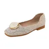 Big Flat Plus Dress Square Toe Lock Female Casual Women Shoes Soft Sole Glitter Woman Large Size Flats A039 230703 3951 s