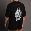 メンズ Tシャツ夏の男性ルーズ Tシャツファッションジムランニング Tシャツフィットネス半袖綿カジュアル Tシャツトップスメンズオーバーサイズ服 Z230706