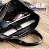 Aktentaschen Aktentaschen Natürliches Rindsleder 100 % echtes Leder Herren-Aktentasche Mode große Kapazität Business-Tasche Schwarze männliche Schulter-Laptoptasche Z230704